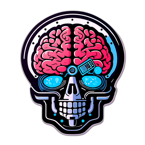 脑机接口科技主题贴纸