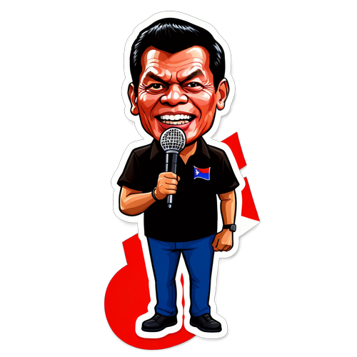 Sticker ng Caricature ni Rodrigo Duterte