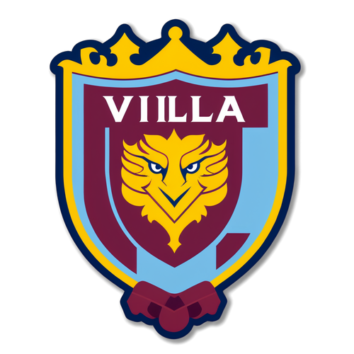 Sticker Minimalis Aston Villa: Logo Claret dan Biru Beserta Tarikh Pertandingan Menarik Melawan Arsenal!