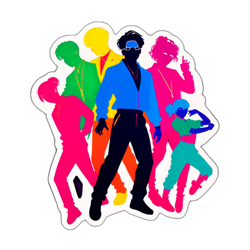 Kpop-stílusú táncosok sziluettjei