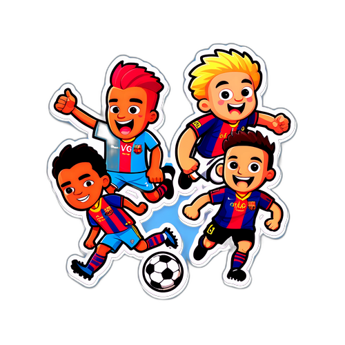 Legesjovet fodboldklistermærke med Celta Vigo og Barcelona