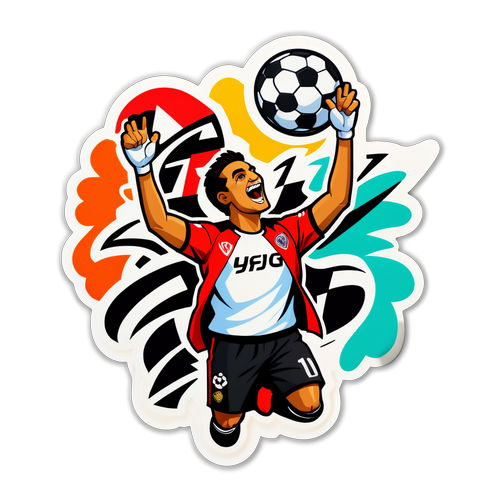 Sticker Colorido de la Emoción de un Partido entre Huracán y Corinthians