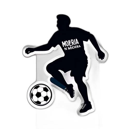 Sticker met silhouet van een voetballer