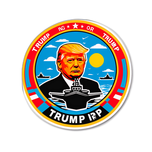 特朗普军事主题航空母舰贴纸