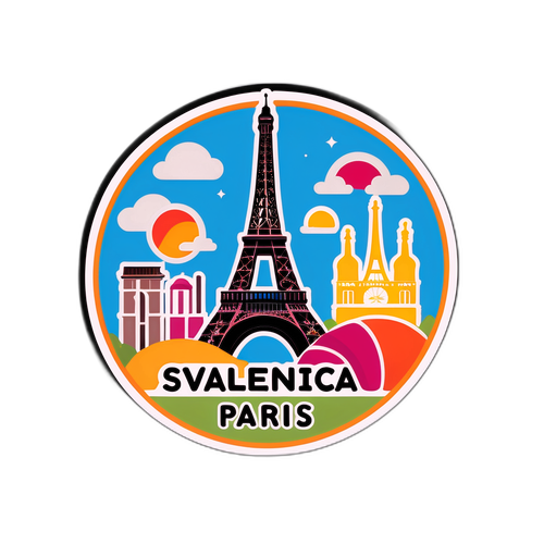 Renkli Paris ve Valencia Stickerı