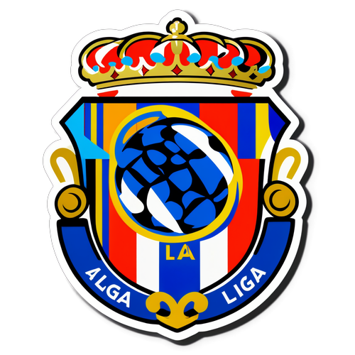 Sticker met La Liga-logo en Spaanse elementen