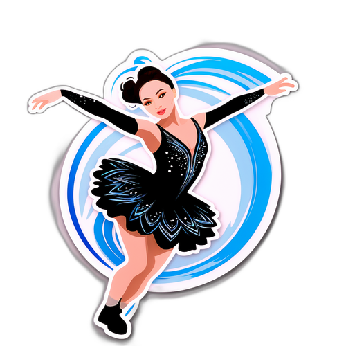 Стикер с Элизаветой Туктамышевой на льду