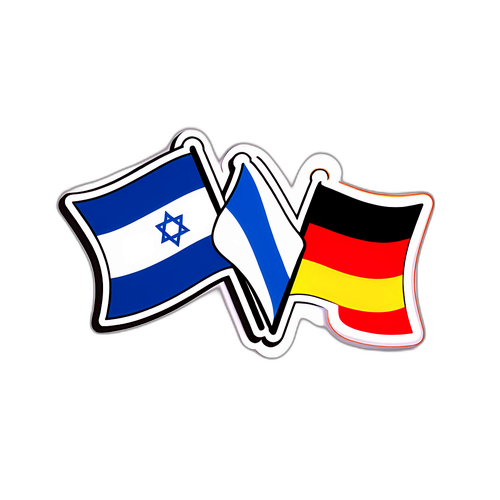 ייצוג גרפי של דגלי גרמניה וישראל משולבים, סימן לאחדות וחברות