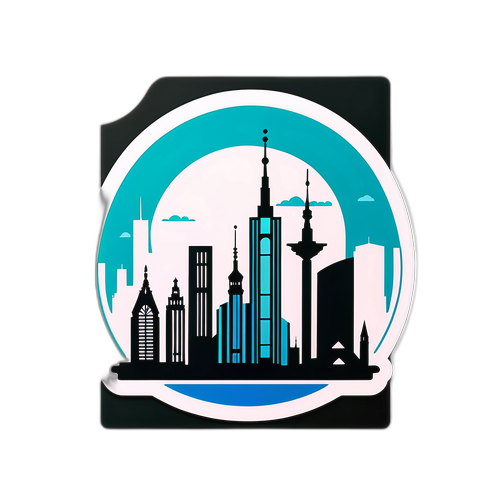 Μινιμαλιστικό αυτοκόλλητο του ορίζοντα του Μιλάνου