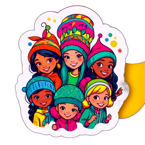 Wanda con amigos en un entorno vibrante y festivo