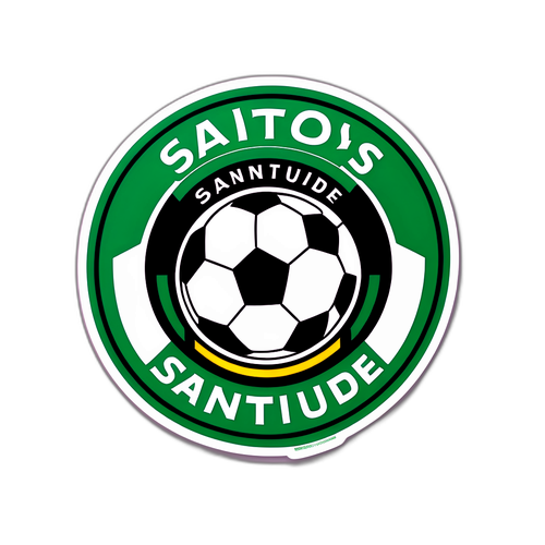 Diseño de sticker representando un partido clásico de deportes entre Santos y Juventude