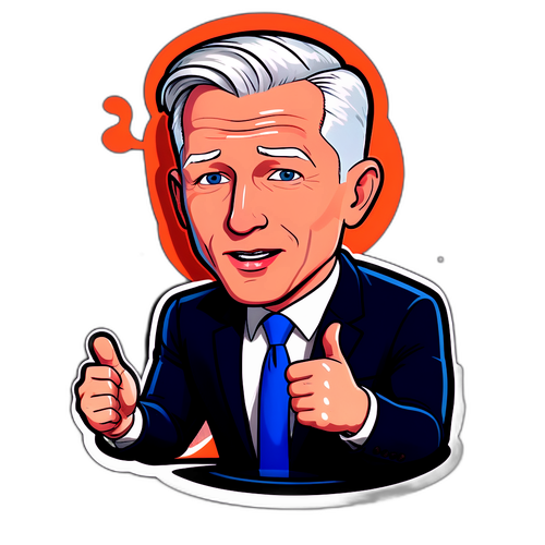 Comedic Cartoon of a News Anchor