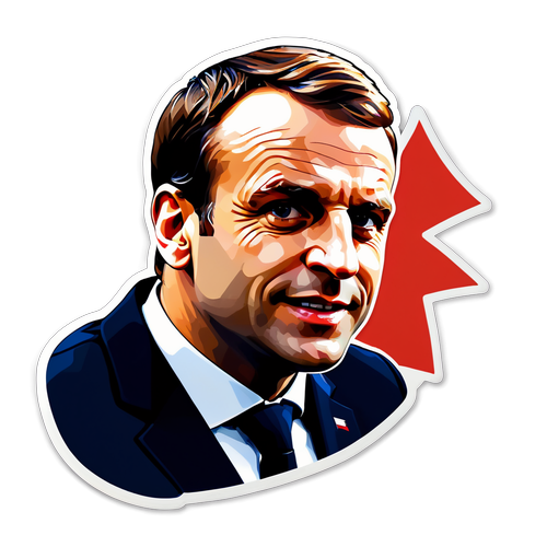 Politisches Design mit Macron-Porträt