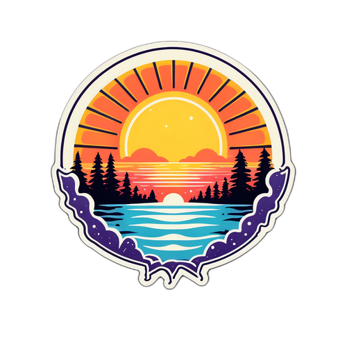 Retro Zomer Zon Sticker