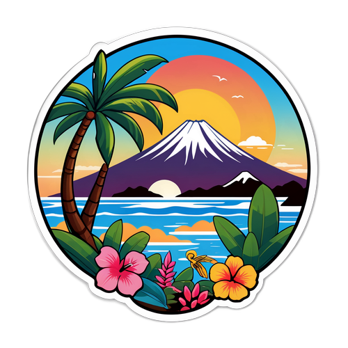 Тропическая картина Фукуока с закатом