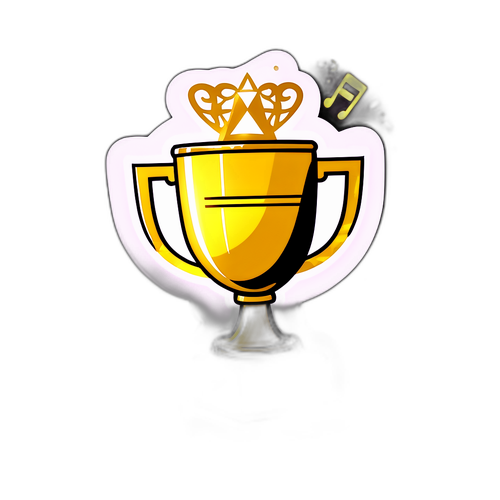 그래미 어워드를 상징하는 금색 트로피 스티커 디자인