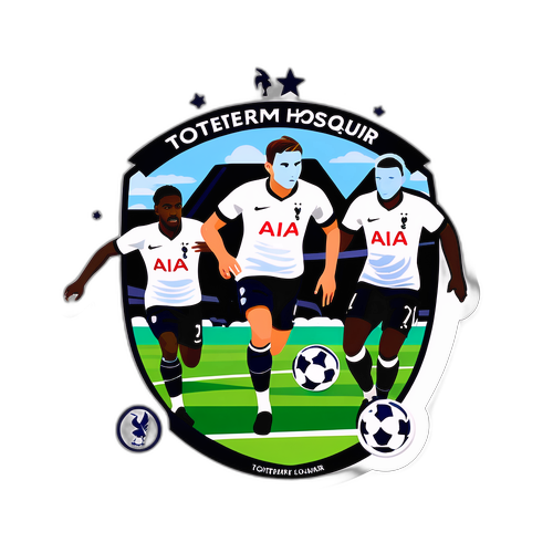 Tottenham Hotspur Klistermärke med Spelare i Aktion