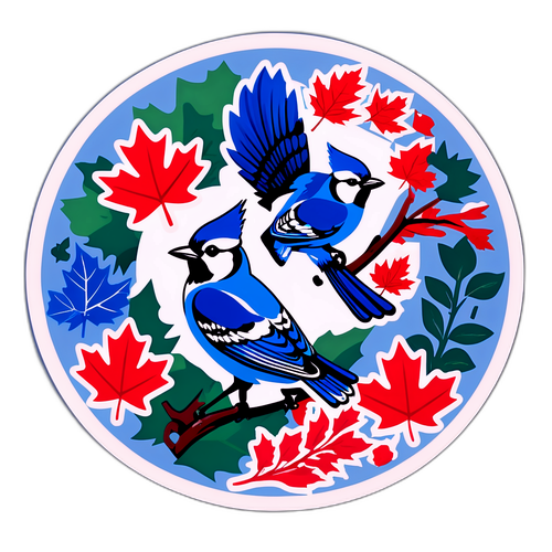 カナダの四季をテーマにしたブルージェイのデザイン
