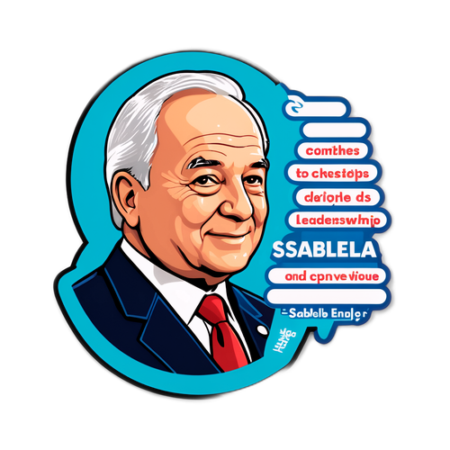 Sticker de Sabella con una cita inspiradora sobre liderazgo y trabajo en equipo
