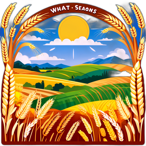 用小麦为主题的四季表现