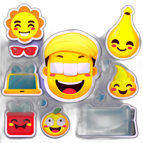 A création avec des emojis ludiques illustrant des situations quotidiennes qui évoquent le rire