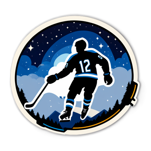 Caps Player Scoring Goal Night Sky Sticker