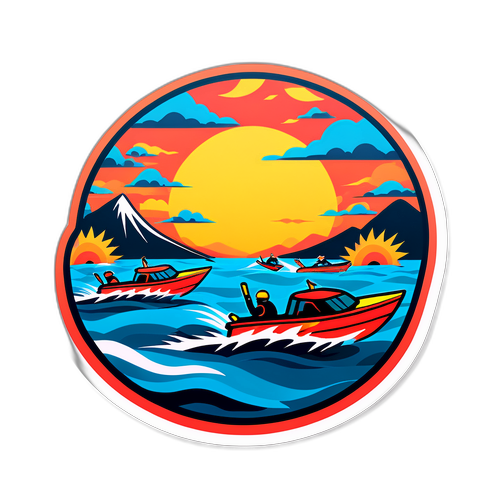 ナルトのボートレースに触発されたステッカー