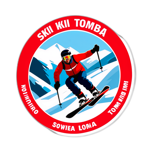 Autocol cu pas de schi - Alberto Tomba