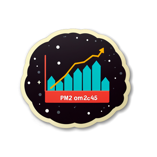 สติ๊กเกอร์แสดงสถิติฝุ่น PM 2.5 พร้อมกราฟ