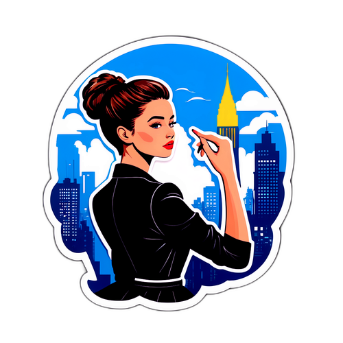 Fashionable Silhouette in Modern City