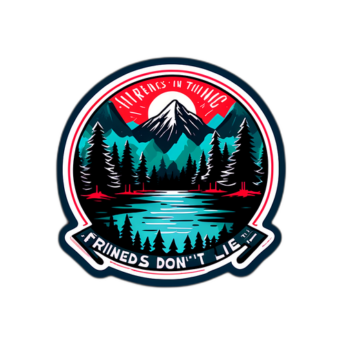 विंटेज शैली में 'स्टैंजर थिंग्स' के आइकॉनिक तत्वों के साथ स्टिकर