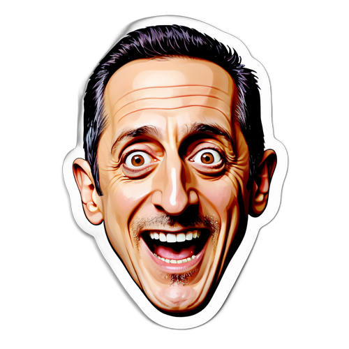 Sticker van Gad Elmaleh met een komische gezichtsuitdrukking