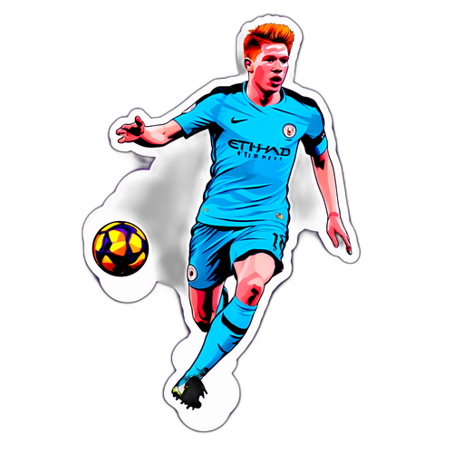 Sticker med Kevin De Bruyne som passar en boll