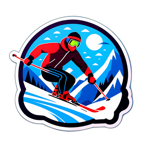 冬季运动贴纸设计