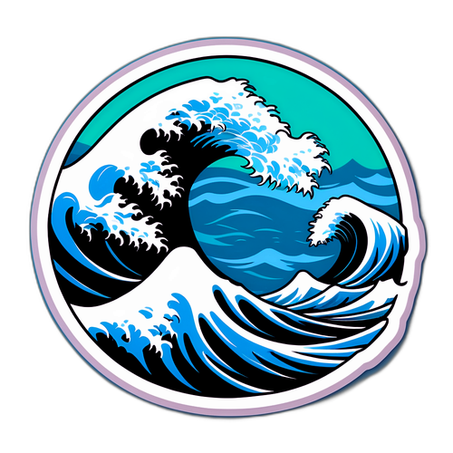 颱風中的波浪與樹木