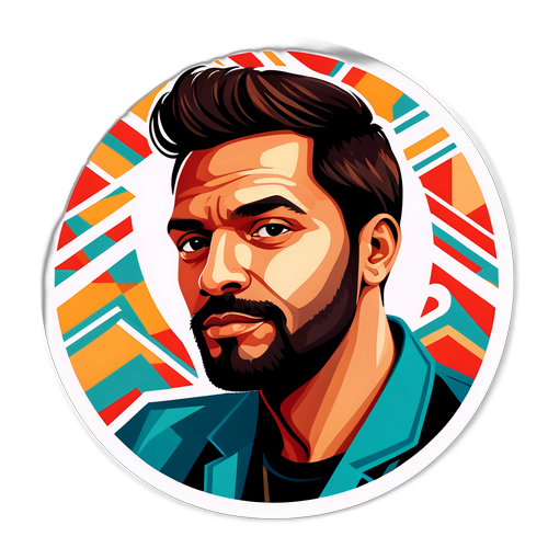 Portrait minimaliste de Yann Gueho avec des motifs géométriques