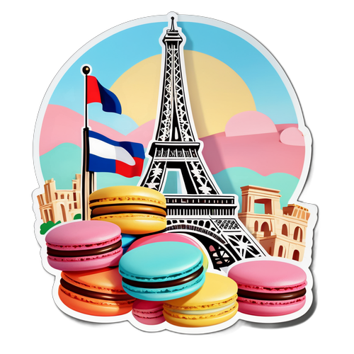 Mnara wa Eiffel wa Kitoto na Macaron za Pastel