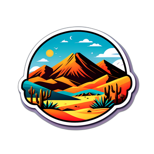 Мінімалістичний наклейка, що демонструє красу іранських ландшафтів