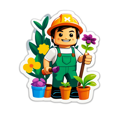 Masayang Sticker ng mga Popular na Item sa Gardening sa Roblox
