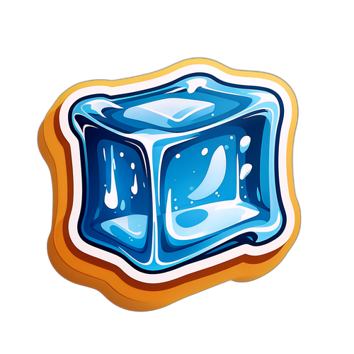 Sticker w kształcie kostki lodu