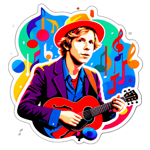 Färgglad Musikstickers av Beck