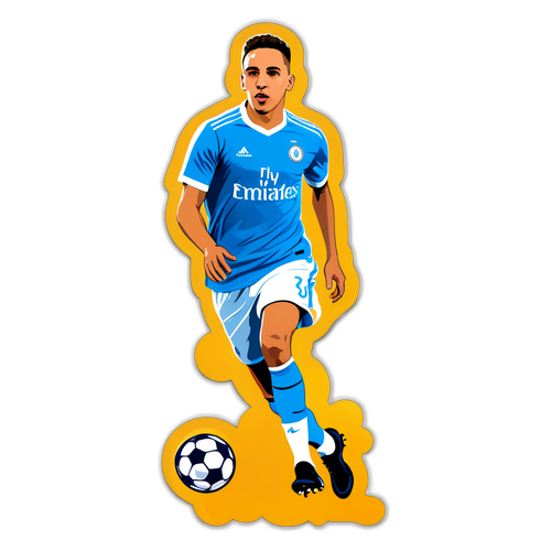 Autocollant d'Ismaël Bennacer en train de dribbler