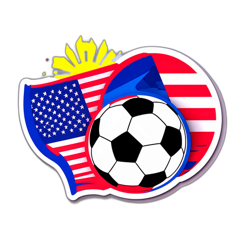 Stiker Bola Sepak USA vs Korea Selatan