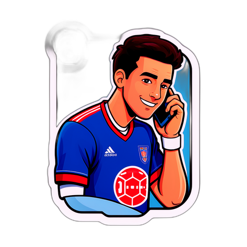 Σχεδίαση του Άλεξ Σμπούρου με το τηλέφωνό του