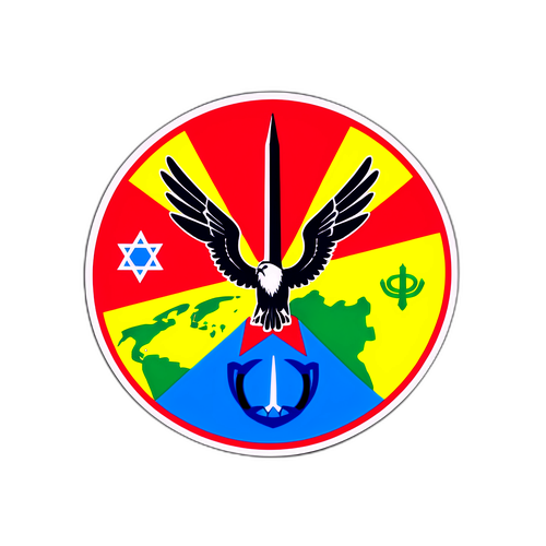 Design d'autocollant sur les tensions entre Israël et l'Iran