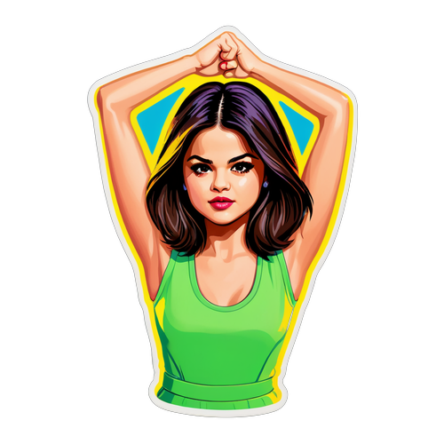 Autocollant de Selena Gomez, exprimant la puissance et la confiance