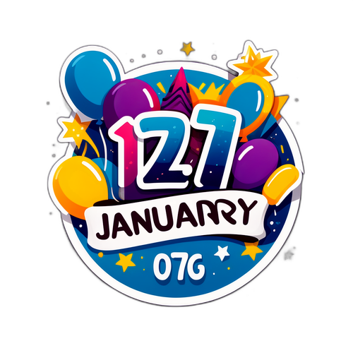 Εορταστικό Αυτοκόλλητο Ιανουαρίου