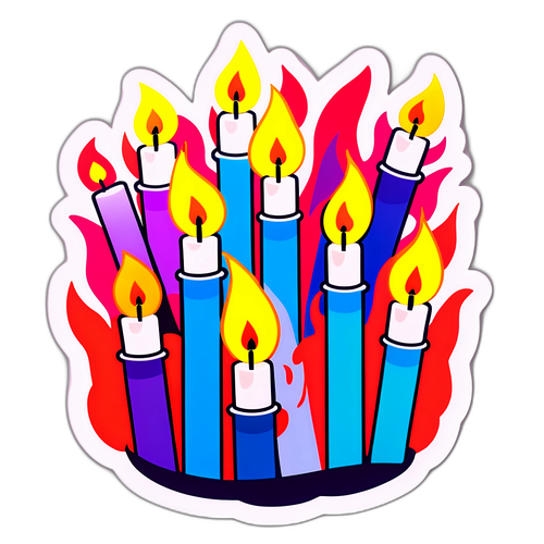 Яскраві ілюстрації людей з свічками в пам'ять про героїв