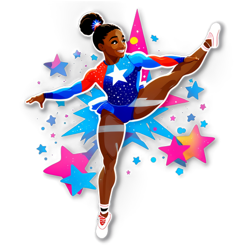 La Magia di Simone Biles: Un'Esplosione di Grazia e Forza in un Sticker Incredibile!