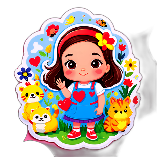 Adesivo carino di Francesca Fialdini con animali animati